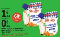 Crème fraîche de Normandie épaisse légère 12% MAT. GR. Elle & Vire