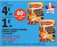 Crousty Chicken L'Original ou Crousty Chicken Finement Epicé Le Gaulois
