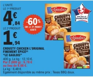 Crousty Chicken L'Original ou Crousty Chicken Finement Epicé Le Gaulois