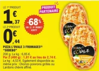Pizza L'Ovale 3 Fromages Sodebo