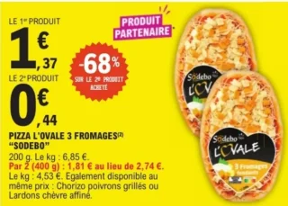 Pizza L'Ovale 3 Fromages Sodebo