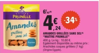 Amandes grillées sans sel Maître Prunille