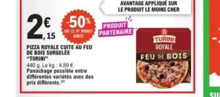 Pizza royale cuite au feu de bois surgelée Turini 440g