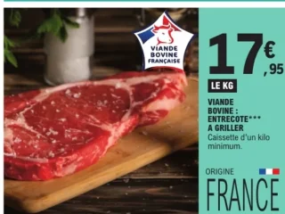Viande Bovine : Entrecôte*** à griller