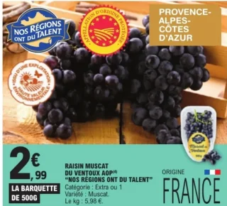Raisin Muscat du Ventoux AOP Nos Régions ont du Talent