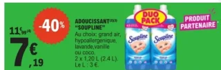 Adoucissant "Soupline" Duo Pack
