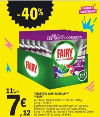 TABLETTES LAVE VAISSELLE "FAIRY"