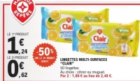 Lingettes multi-surfaces Clair