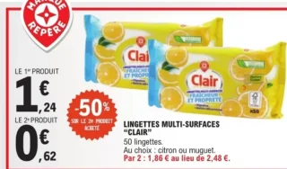 Lingettes multi-surfaces Clair