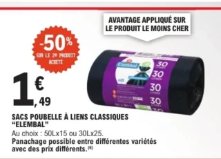 Sacs poubelles à liens classiques Elembal
