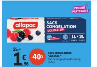 Sacs congélation double zip Alfapac