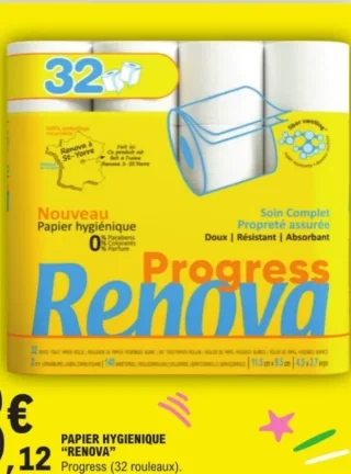 Papier hygiénique Renova Progress (32 rouleaux)