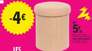Pouf coffre bouclette