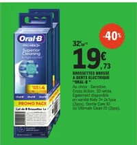 BROSSETTES BROSSE A DENTS ELECTRIQUE "ORAL-B"