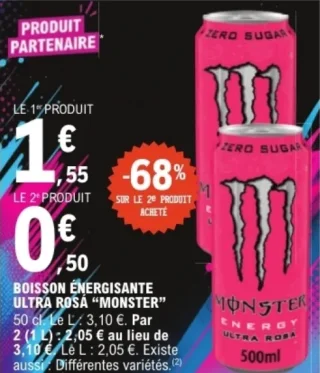 Boisson énergisante ultra rosa "Monster"