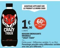 Boisson énergisante originale "Crazy Tiger"