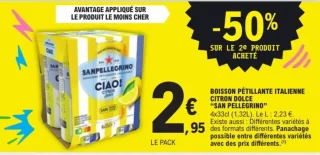 Boisson pétillante italienne Citron Dolce "SAN PELLEGRINO"