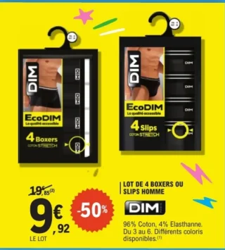 Lot de 4 boxers ou slips homme DIM