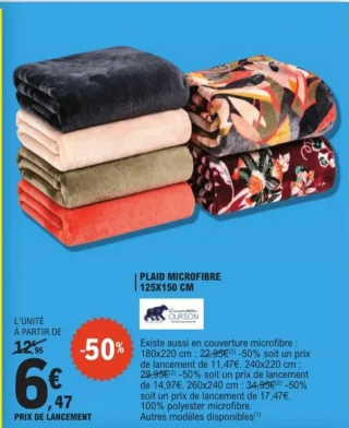 Plaid Microfibre Ourson