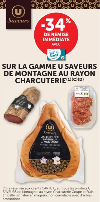 La gamme U Saveurs de Montagne au rayon charcuterie