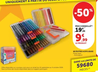 60 FEUTRES ACRYLIQUES Pointe ogive - Multisupport