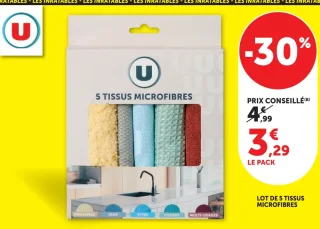 U LOT DE 5 TISSUS MICROFIBRES