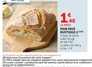 PAIN PAVE RUSTIQUE U