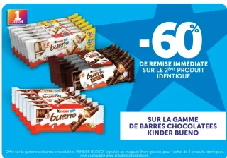 La gamme de barres chocolatées Kinder Bueno