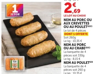 Agis Nem au porc ou aux crevettes ou au poulet