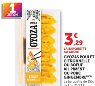 Gyozas poulet citronnelle ou boeuf ail piment ou porc gingembre GINZA