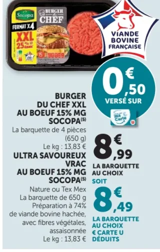 BURGER DU CHEF XXL AU BOEUF SOCOPA