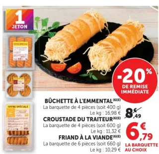 Bûchette à l'emmental, Croustade du traiteur ou Friand à la viande