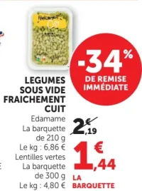 Légumes sous vide fraîchement cuit