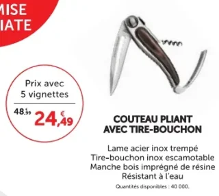 Couteau pliant avec tire-bouchon Laguiole Heritage