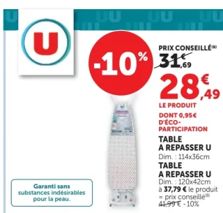 Table à repasser U