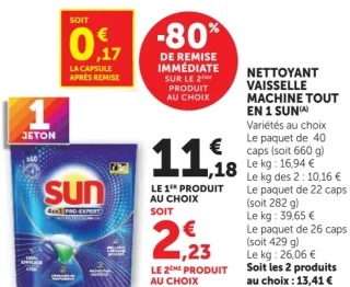 Nettoyant vaisselle machine tout en 1 Sun