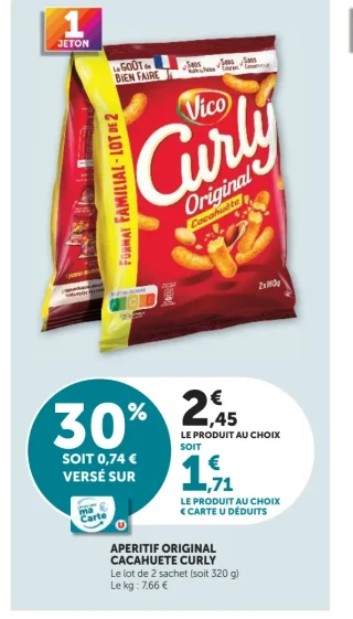 Aperitif Original Cacahuete Curly Vico
