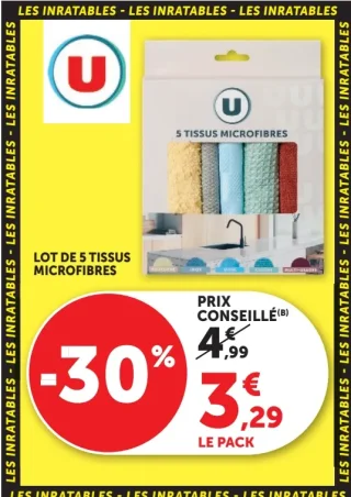 Lot de 5 tissus microfibres U