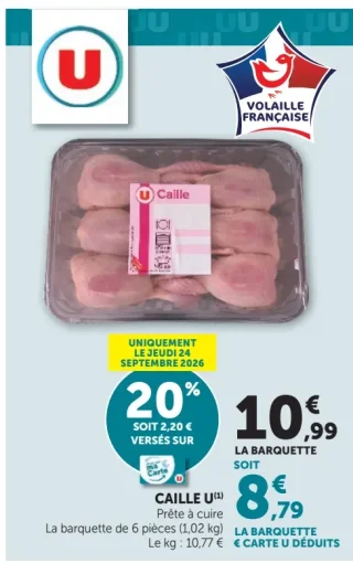 Caille U Prête à cuire