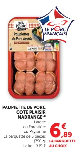 Paupiette de porc Côte Plaisir Madrange