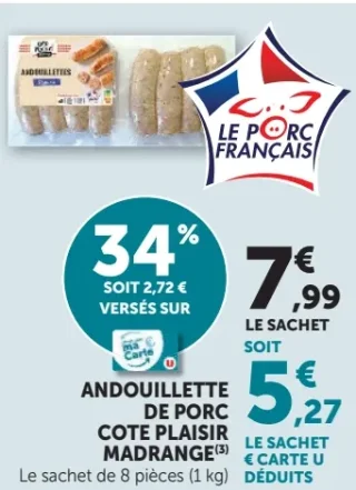Andouillette de porc Côte Plaisir Madrange