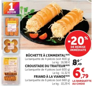 Bûchette à l'emmental, Croustade du traiteur, ou Friand à la viande