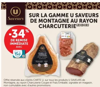Sur la gamme U Saveurs de montagne au rayon charcuterie