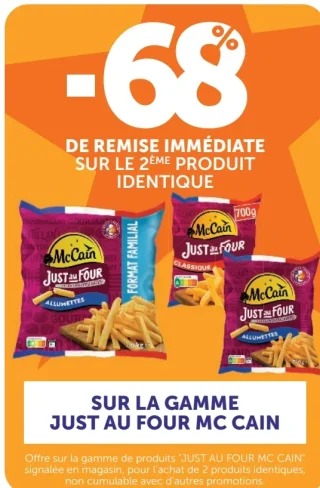 Sur la gamme Just au Four McCain