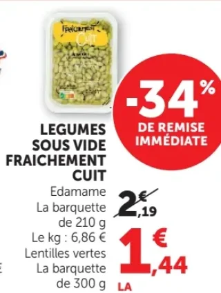 Légumes sous vide fraîchement cuit