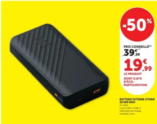 Batterie externe Xtorm 20 000 mAh