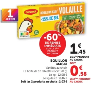 Bouillon Kub Volaille Maggi -25% de sel