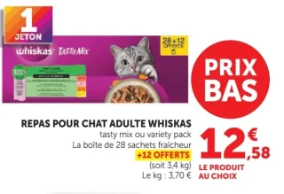 Repas pour chat adulte Whiskas Tasty Mix