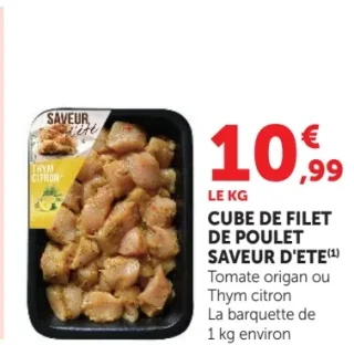 Cube de filet de poulet Saveur d'été