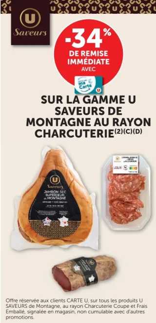 Gamme U Saveurs de Montagne au rayon charcuterie